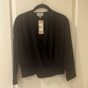 Veronica M cropped faux wrap top